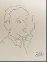 Bai Kai Nan, Magic Card at Venice Film Festival, sketcgh by Nesta 2/9/15