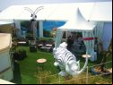 Lounge outside of a film festival tent