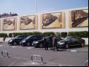 The Valet Cars for the Stars, lined up and at the ready outside the Gare SNCF